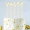 24 Pieces Birthday Candles Long Thin Cake Candle Cupcake Candles for Birthday Wedding Anniversary Graduation Retirement Party Decoration (White Gold)